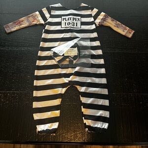 12-18 months Striped Black and White Kids convict costume